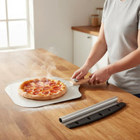 2 Pieces Aluminum Pizza with rocking Knife Wooden Handle Cooking Tools Easy Storage for Kitchen, Barbecue