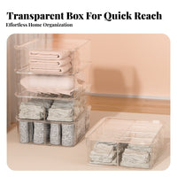 Dustproof with Lid Underwear Storage Box Space-Saving Sock Underwear Organizer Large Capacity for Women, Adults, Wardrobe, Dresser, Bedroom