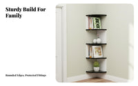 Space-Saving Alternating Corner Shelf Easy Installation Alternating Corner Single Unit Decorative Household Storage Stable for Renters, Homeowners, Students, Bedroom, Living Room, Bathroom, Home Office