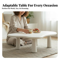 Minimalist aesthetic Fluffy FormShaped Low Table sturdy Wood Legs Fluffy FormShaped Centerpiece Small Space accommodating Living Room Furniture Modern Aesthetic for Apartment Dwellers, New Homeowners, Design aficionados, Lounge Area, Home, Indoor, Bedroom