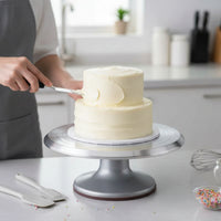 Aluminium Alloy Cake Decorating Turntable Smoothrotating Cake Turntable with Silicone Base Non-Slip Baking Tools Rotating for Bakers