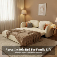 Two-in-singleUse Pull-extendable Sleeper Sofa with Storage Space-Saving Pull-extendable Storage Bed Foldable Design transformable Couch Minimalist aesthetic for Apartment Dwellers, Students, Homeowners