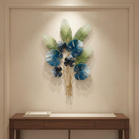 Metal Leaf Wall Gilded Finish Polished Metal Foliage Wall Art Modern Style for Living Room