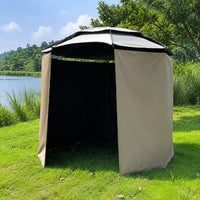 Fishing Umbrella Enclosure, Khaki Black Vinyl, Waterproof, Windproof, Sunshade, Fully Enclosed, Fishing Tent, Rain Cover