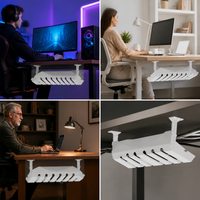 Wire Management Box, Under Desk wire Organiser, Gaming wire Management for Home Office, Modern Screw-On Cord Organiser