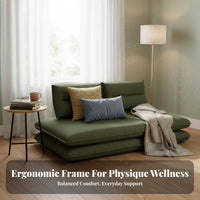 Space-Saving transformable Mattress Sofa Reclining Upholstered Fold-expandable Bed Modern aesthetic Multi-Use Furniture Foldable for Apartment Dwellers, Students, Homeowners, Small Spaces, Living Room, Lounge Area, Office