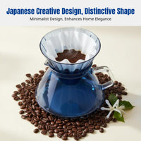 Japanese Coffee Dripper Set, Creative Colored Glass, Haze Sharing Pot, Drip Brew Kit