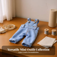Doll Suspender Pants Quality Material BJD Doll Clothes Fashionable Miniature Overalls for Hobbyists, Dollhouse, Craft Projects