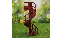 Miniature Spiral Staircase Wooden Staircase with Round Base Compact Decor for Hobbyists, Collectors, Dioramas, Miniature Gardens, Holiday Displays