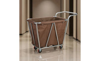 Rolling Laundry Cart Stainless Steel Laundry Cart with Wheels Commercial for Housekeepers