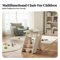 Grow with Me Foldable Baby Feeding Chair Easy to Clean Adjustable Toddler High Chair Safety Adjustable Learning Stool Non-Slip for Babies, Toddlers, Parents