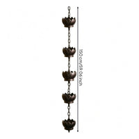 Openwork Flower Rain Chain Soothing Sound Gutter Rain Chain Rust-Resistant Outdoor Decor Anti-Corrosion