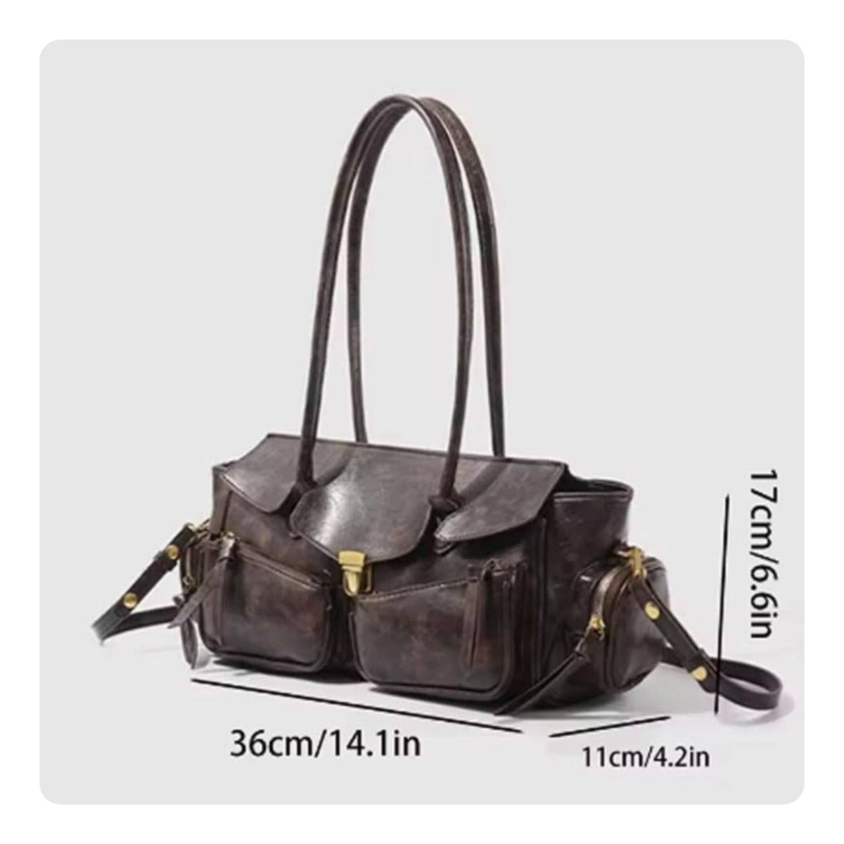 Motorcycle Design Bag Vintage Aesthetic Retro Purse Organized Storage for Women