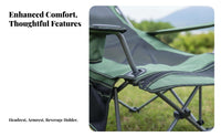 Reclining Function Adjustable Folding Lounger Foldable Design Adjustable Chair with Detachable Footrest versatileUse Outdoor Furniture High rear Support for Beachgoers, Office Workers, Camping, Fishing, Beach, Patio