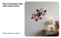 Modern Design Acrylic Foliage Wall Clock Adjustable Size DIY Mirror Wall Clock Silent Movement for Homeowners, Family, Bedroom, Office