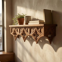 Openwork Ornate Wall Ledge Artisanal Look Carved Wall Shelf Easy to Install French Country Shelf Space Saving
