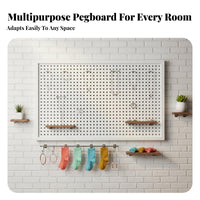 Round Hole Pegboard Panel Multi-Functional Metal Pegboard Organizer Rust-Resistant Heavy Duty Tool Board for Garage, Kitchen, Study Room