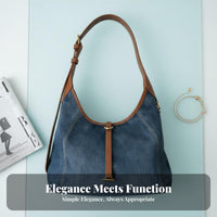 Korean Design Large Capacity Denim Tote Versatile Design Denim Shoulder Bag Lightweight for Commuters, Students, Commuting, Daily Use