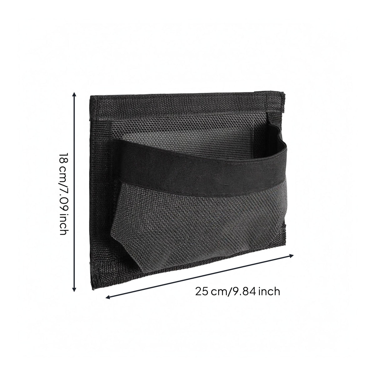 Mountable Self-Adhesive Mesh Pouch Black Boat Mesh Bag Rectangular Boat Storage Bag Easy to Install for Onboard