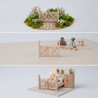 Wooden Dollhouse Gate Hinged Miniature Wooden Gate Mini Fence for Crafters