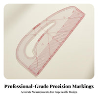 Sewing Grading Ruler Versatile Garment Design Ruler Exact Measurements Crafting Tool for Pattern Makers, Fashion Designers, Tailoring, Drafting