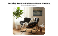 Reclining Function paddinged Lounger with Footrest Ergonomic Design Sleigh Base Recliner Modern design Rocking Chair Comfortable Headrest for Seniors, Readers, Homeowners, Balcony, Living Room, perusing alcove, Bedroom