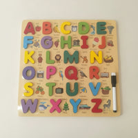 Early-Learning Educational Puzzle Cognitive Wooden Puzzle Raised Game Colorful for Preschoolers