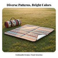 Aluminum Foil Backing Waterproof Picnic Blanket Lightweight Thickened Camping Pad Easy to Clean Foldable Outdoor Mat Sturdy for Picnickers, Beachgoers, Picnics, Lawn, Parks, Travel