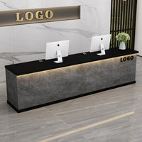 Modern Front Desk Reception Counter Cashier Desk Sturdy Construction Spacious Storage Simple Design Suitable for Company Business Owners Boutique Retail Store Lobby