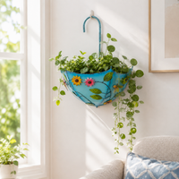 Metal Flower Hanger, Hanging Flower Pots for Wall Decor, Geometric Hanging Planter for Balcony & Garden, 3 Pieces