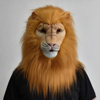 Realistic Full Head Animal Mask Furry Latex Mask with Hair Lifelike Textured for Cosplayers, Partygoers, Halloween, Cosplay, Costume Parties