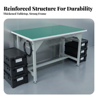 Anti Workbench High Load Capacity Heavy-Duty Work Table Adjustable Leveling Feet Heavy Duty Workbench for Engineers, Workshop, Garage, Basement