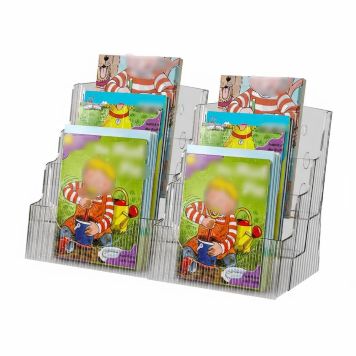 Transparent Picture Book Display Space-Saving Transparent Book Rack Multicompartment