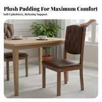 2 Pieces Solid Wood Legs Upholstered Tufted-Back Chair Comfortable Cushioning Dining Room Furniture Ergonomic Backrest Indoor Seating Wear-Resistant for Homeowners, Restaurant Owners, Interior Decorators, Kitchen, Bedroom, Home Office, Reading Nook