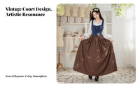3 Pieces Bavarian Dirndl Dress Full Skirt Seasonal Gathering Dirndl Dress Ruffled Square Neckline Seasonal Gathering Costume for Women, Teens