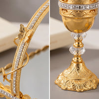 Gold-Tone Incense Burner with Tray and Tongs Ornate Incense Burner Set with Tray Decorative Censer Set with Tongs Elegant for Collectors, Hosts