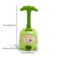 Cartoon-Style Balloon Powered Car with Launcher Battery-Battery-Independent Balloon Launcher Toy Set STEM Air-Powered Car Toy Interactive for Children, Toddlers, Indoor Racing, Playroom