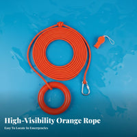 High Visibility Floating Rescue Rope Long-Lasting Floating Lifesaving Rope Portable for Lifeguards, Boaters, Boating, Kayaking