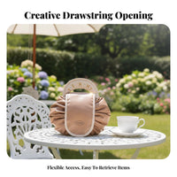 Drawstring Makeup Bag Waterproof Lay Flat Cosmetic Bag Foldable Open Flat Cosmetic Organizer for Women