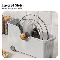 Sliding Cabinet Basket Wheeled Design Kitchen Organizer Easy Slide-Out