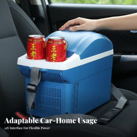 Car and Home Use 8L Portable cooler two-method Power origin Portable Mini Fridge Removable Shelf small-sized Refrigerator for Travelers, Office Workers, Students, long drives, Camping, Dorm Room, cosmetic preservation regimen