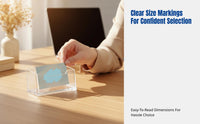 Acrylic Business Card Holder, Transparent Multi-Compartment Desktop Organizer, Office Card Storage