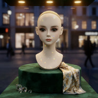 Realistic Mannequin Head Bust Professional Mannequin Head with Shoulders Smooth Long-Lasting for Cosplayers