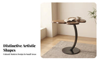 Butterfly Side Table Rounded Pedestal Base Petal Top Table Curved Support Column Home Furniture for Living Room, Bedroom