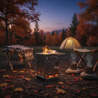 Portable Biofuel Firewood Cooker Lightweight Foldable  Stainless Steel Camping Grill for Backpackers, Backpacking, Picnic