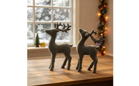 2 Pieces Deer Figurine Tabletop Christmas Deer Standing Statue for Mantel