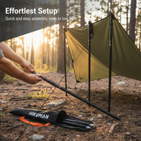 Outdoor 3m Aluminum Alloy Tarp Pole Tent Awning Support Rod Telescopic Thickened Stand