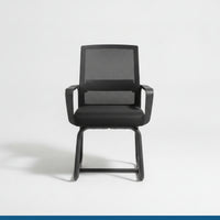 Office Chair with Sled Base Ergonomic Mesh Office Chair with Armrests Breathable Furniture for Telecommuters, Professionals, Study Room