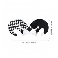 Harlequins Clown Hat Black and Checkered Fool Hat Funny Party Accessory for April Fools, Stage Performance
