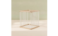 4 Panels Quadrilateral Pet Enclosure Open-Bar Wooden Playpen Fashionable Pet Enclosure for Young Dogs, Pets, Living Room, Balcony, Hallway
